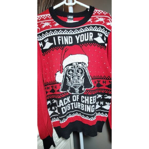 Men’s Star Wars I Find Your Lack Of Cheer Very Disturbing Christmas Sweater L - Picture 2 of 5